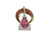an image of a pink diamond and gold ring on a white background