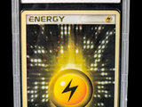 a close up of a card with a lightning bolt on it