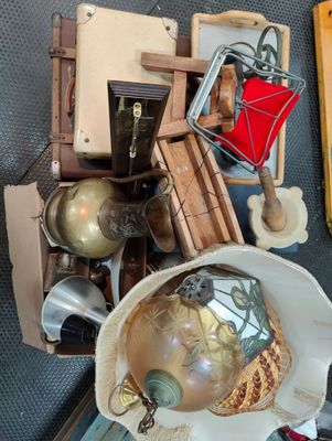 a pile of assorted items on a table