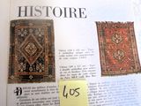 a page in a book with a picture of a rug and a post it note