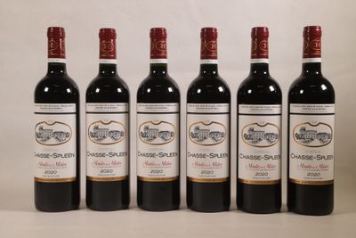six bouteilles de vin sont alignées dans une rangée
