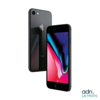 an image of a black iphone 8 with a white background