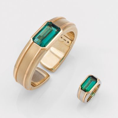 Demi Parure mit Turmalinen von Gebrüder Hemmerle, München An…