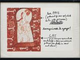 an image of a drawing of a woman holding a child in a keyhole
