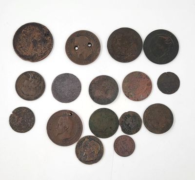 14 monnaies XIXème (Usures)