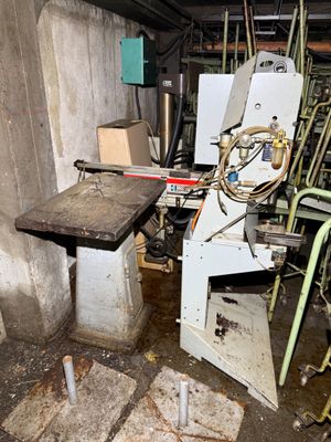 a machine that is sitting inside of a building