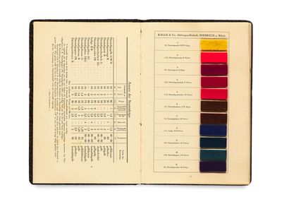 an open book with a bunch of different colors in it