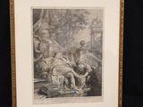 a black and white drawing of a woman laying on a bed