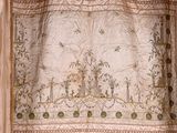 an image of a bed with a curtain over it
