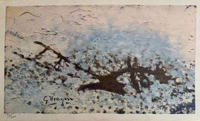 une image représentant un tableau d'un arbre dans la neige