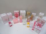 a lot of different types of perfumes on the table
