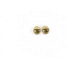 a pair of gold stud earrings on a white background