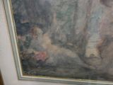 a picture of a painting of a woman sitting on the ground