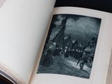 an open book with a picture of a horse drawn carriage in it