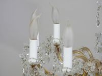 Lustre en verre et laiton à dix bras de lumière, à décor de … (photo 3)