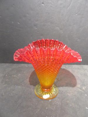 12.55 - VASE EN VERRE "DIAMANTE" ANNEES 50/60 - Ht 18.