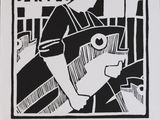 une image représentant un dessin en noir et blanc d'un homme en costume
