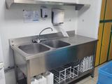 a kitchen with a sink and a dishwasher in it