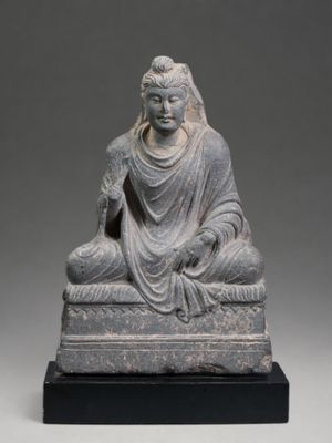 Exceptionnel Bouddha Maitreya Gandhara, 1er-3ème siècle