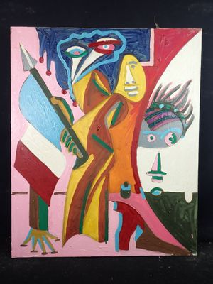 une image représentant un tableau où l'on voit une femme tenant un couteau à la main
