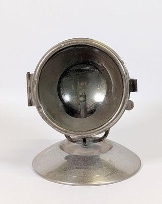 BRC, vers 1920, phare automobile en verre et métal, marqué "…