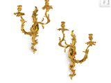 pair of gilet wall sconces in the style of louis xv