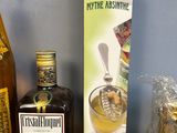 a bottle of liquor and a bottle of liquor on a shelf