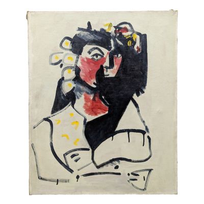 une image d'un tableau représentant une femme avec un oiseau sur l'épaule