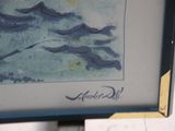 a picture of a picture of dolphins in the water