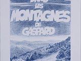 an image of a blue and white poster with a mountain in the background