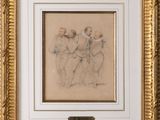 a drawing of a group of men standing next to each other
