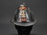 fireman ' s helmet with the number four on it