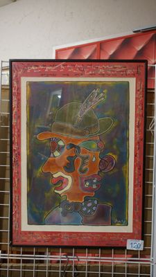 Lesage "Complices l'un et l'autre" portrait biface en peintu…