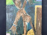 une image représentant un tableau où l'on voit un homme tenant un téléphone portable