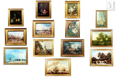 de nombreux tableaux accrochés au mur de cette pièce