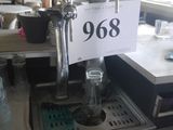 a table with a number sign on it in a room
