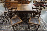 Table française de style Henri II avec 6 chaises - vers 1900
