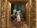 une image représentant un tableau où l'on voit une femme et un homme devant un miroir