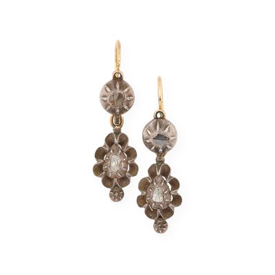 an image of a pair of earrings with flowers on them