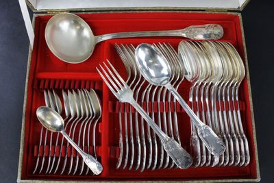 Coffret de ménagère de couverts en métal argenté '37 pièces)… - Photo 1