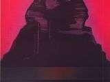 une image représentant un sphinx peint sur fond rouge