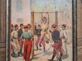 painting of a group of men in uniform hanging on a wall