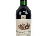 bottle of chateau ausois wine on a white background