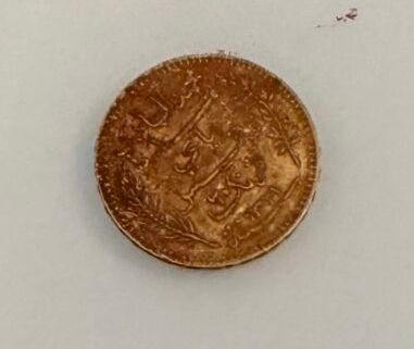 an image of a gold coin on a white surface