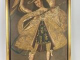an image of a painting of a woman with a bird on her shoulder