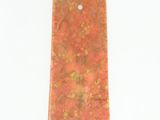 a rectangular red jasper stone pendant with a hole in the middle
