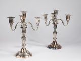 pair of silver plated candelabs with candlesticks