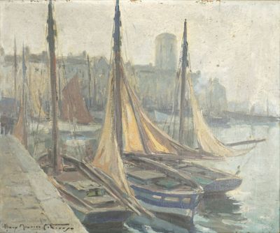 Henry Maurice CAHOURS (1889-1974), "Scène de port sur l'Atla…