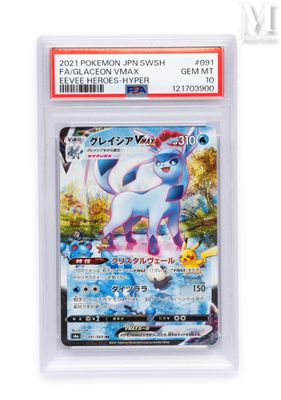 the pokemon card has a picture of a white cat on it