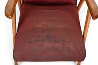 FAUTEUIL en hêtre vers 1960 (usagé, recouvrir). (photo 6)